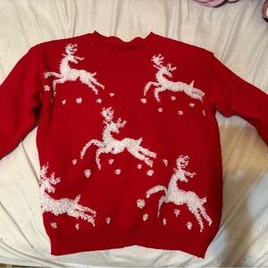 Festive Red Reindeer Sweater